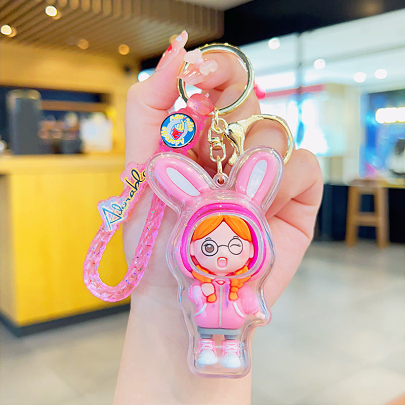 Wholesale Cute cartoon acrylic couple keychain