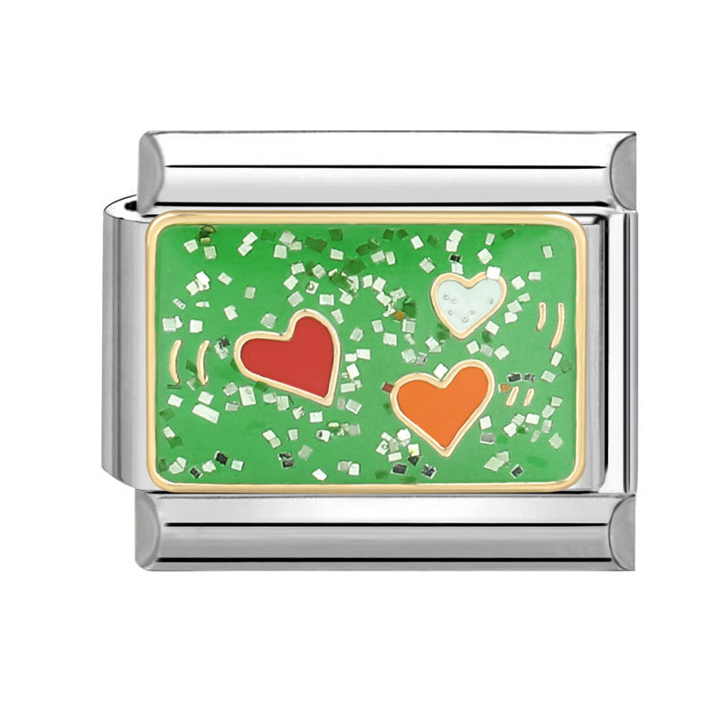 Wholesale Italian Charm Bracelet 9mm DIY Splicing Removable Green Series Titanium Steel Composable Bracelet