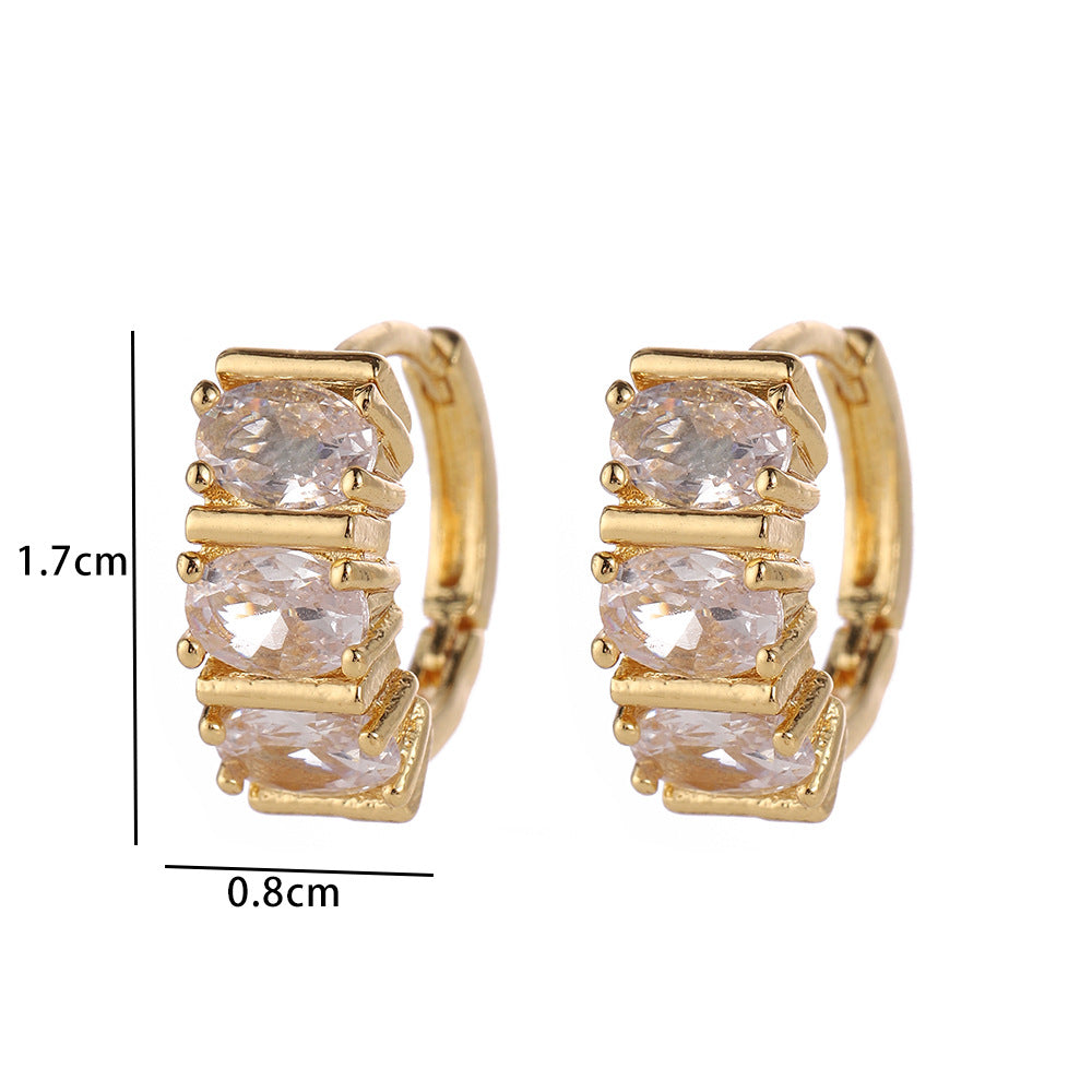 Wholesale Modern Butterfly Flower Earrings With Micro Set Zircon 18K Gold Plated Copper Fashion Party Gift Jewelry Accessory