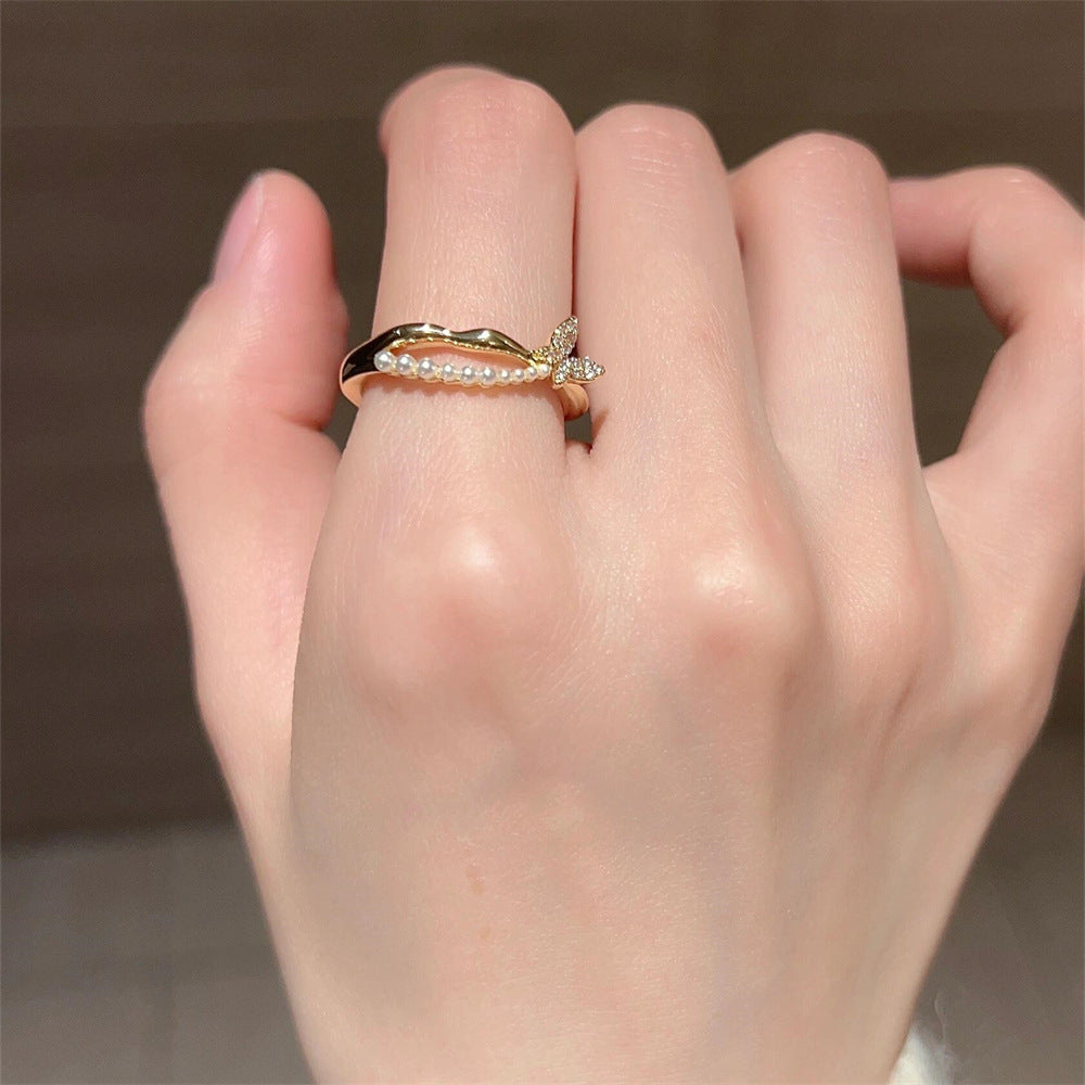 Wholesale Colorful Drip Enamel Butterfly Ring ACC-RS-Yues006