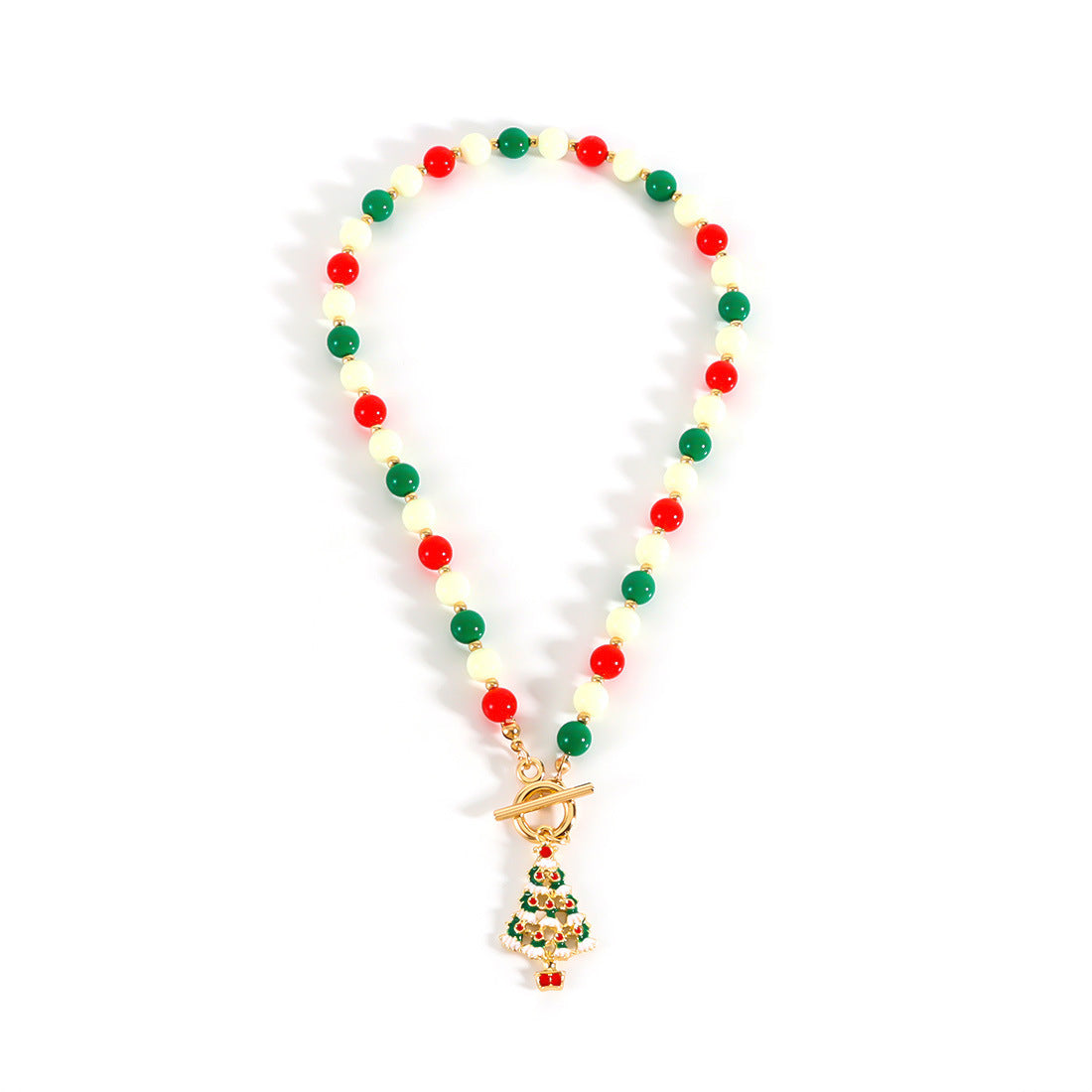 Wholesale Christmas Necklace  Chain Red Green White Beaded Necklaces