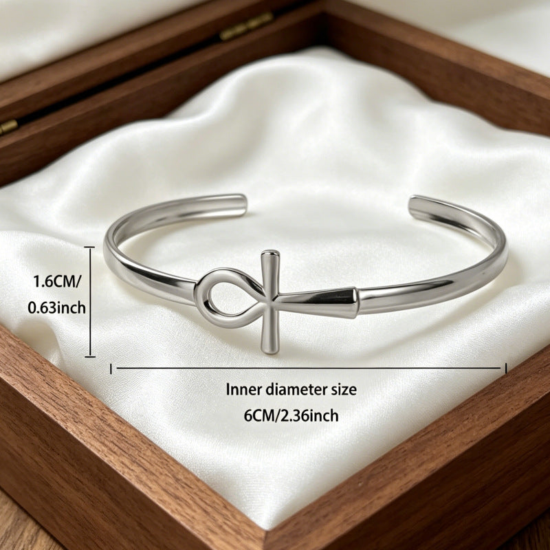 Wholesale Gold Plated Stainless Steel Cross Bracelet Unisex Fashion Jewelry Accessory for Boutique Resale