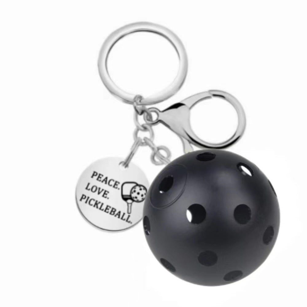Wholesale Pickleball Stainless Steel Hole Ball Keychains ACC-KC-JinZhu002