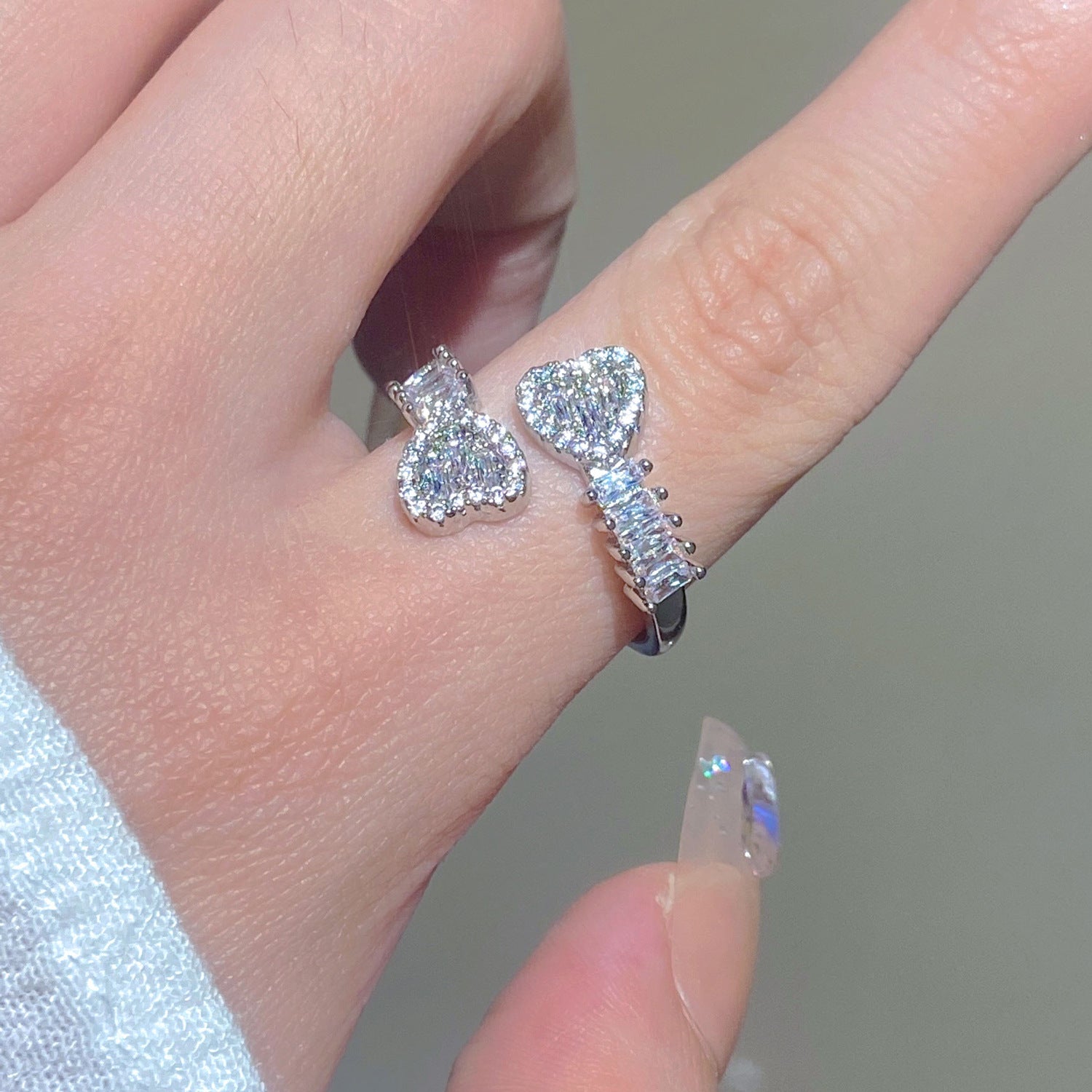 Wholesale  Light Luxury  Love Ring  Open Finger Ring