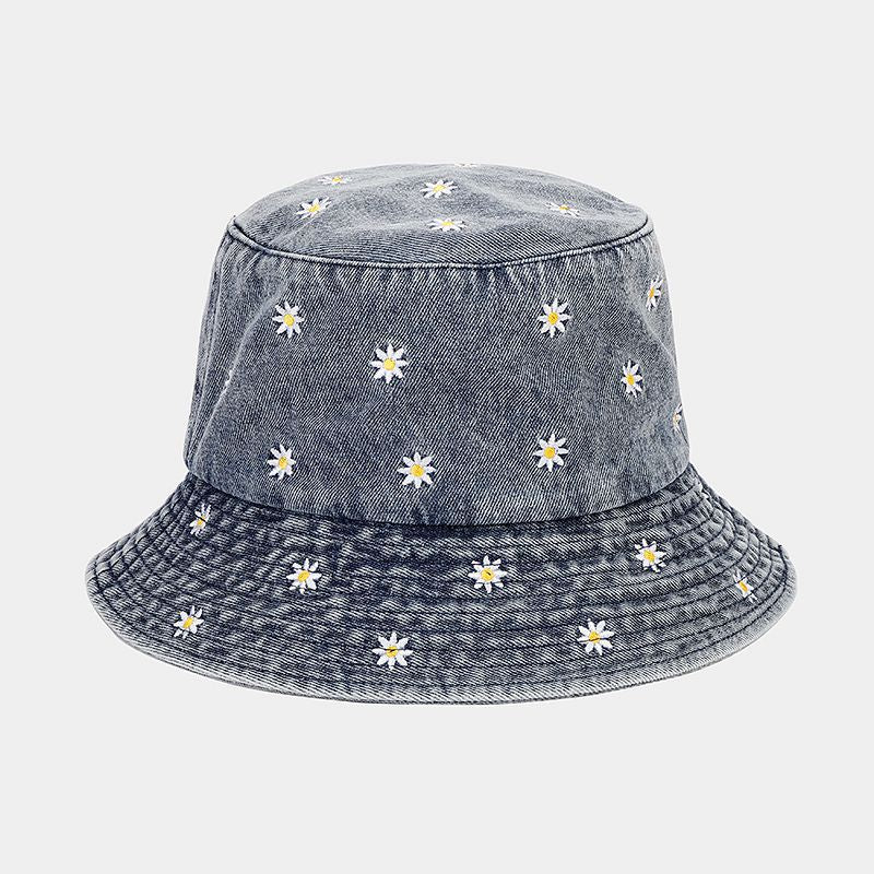Wholesale  Small Flower Embroidered Fisherman Hat  Bucket Hat