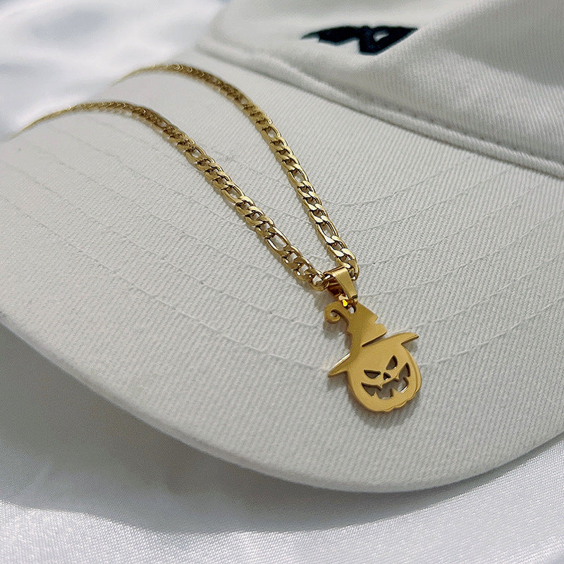 Wholesale Halloween Ghost Skull Pendant Stainless Steel Necklaces ACC-NE-Youbi007