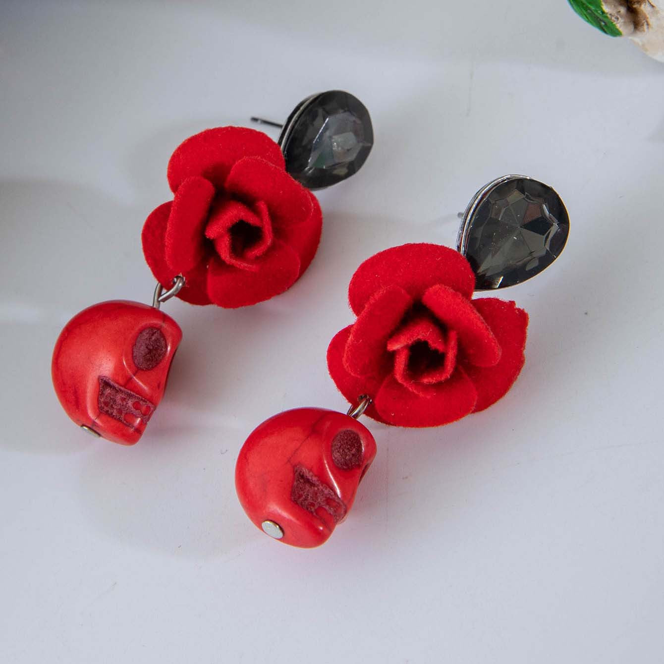 Wholesale   Skull Ear Hook  Bow Earrings