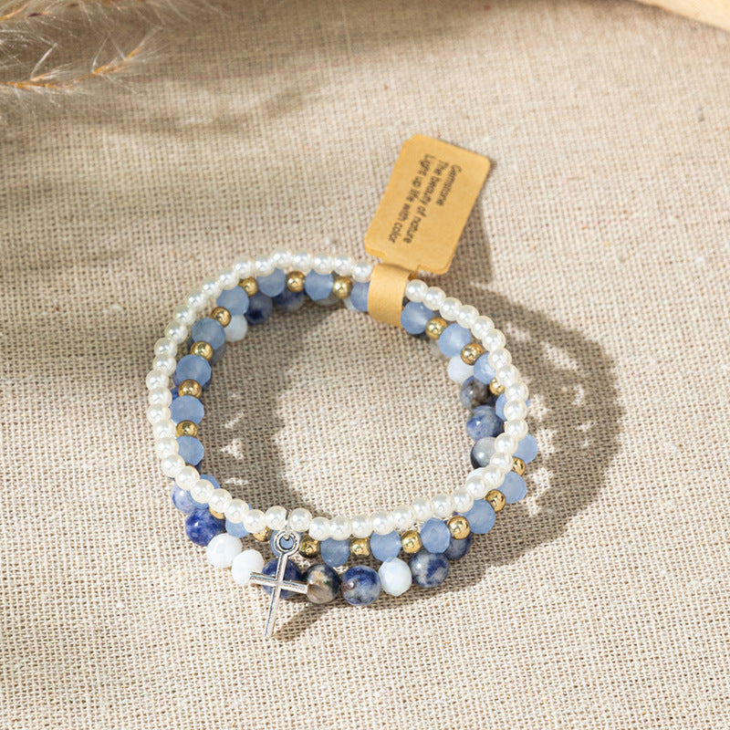 Wholesale Bohemian Color Stone  Multi-Layer Stacked Bracelet