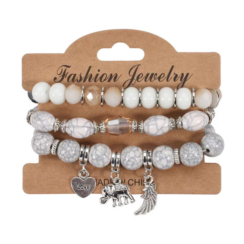 Wholesale Multi-layer Bohemian Beaded Elephant Wings Ball Bracelet ACC-BT-FengLi003