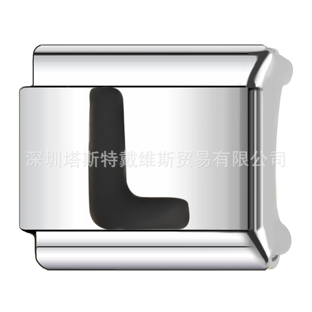 Wholesale 9mm Italian Charm Starter Bracelets DIY square Single Section Creative Stainless Steel Composable Bracelet