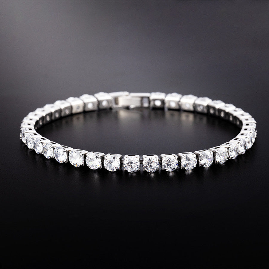 Wholesale Silver Moissanite Tennis Bracelet Simple Chain Fashion Accessory for Unisex
