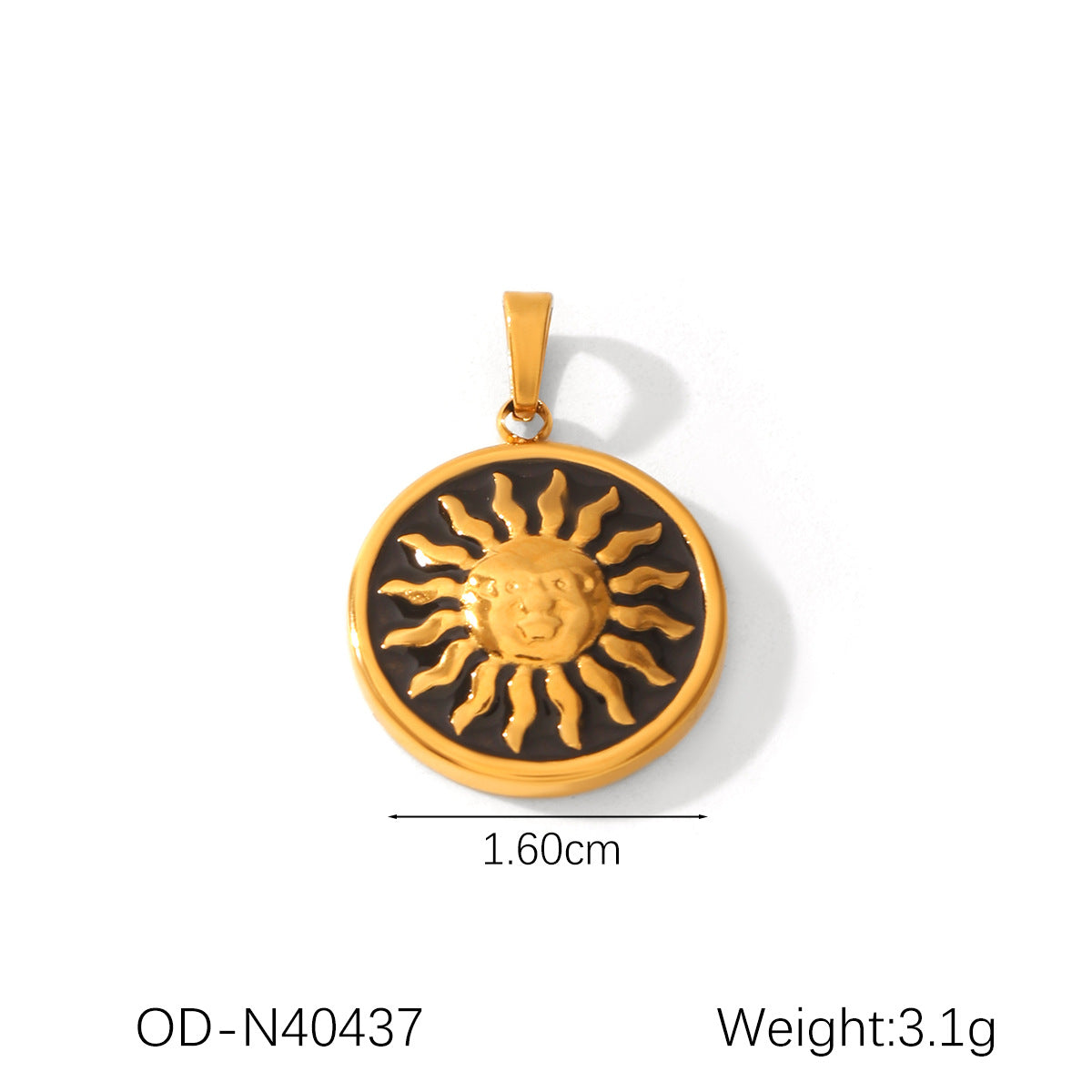 Wholesale Personalized Fashion Stainless Steel 18K Gold Accessories Natural Stone Oil Dropping Zircon Pendant Jewelry