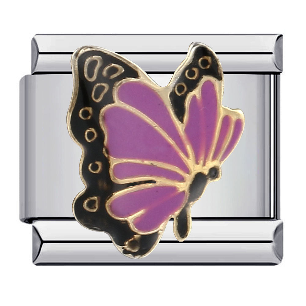 Wholesale Colorful Butterfly Italian Charm Bracelet DIY Stainless Steel Jewelry Accessory for Resale