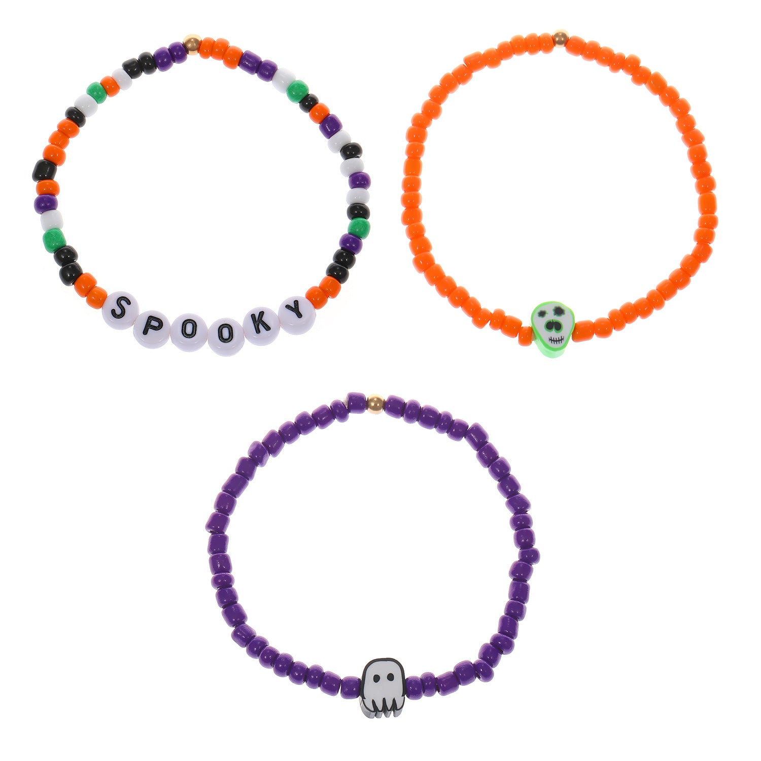 Wholesale  Alphabet Bead Bracelet Set Bohemian Ghost Pumpkin Jewelry Accessory for Women Festival Gift