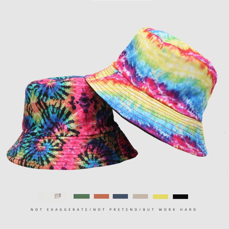 Wholesale  Printed Pattern Fisherman Hat Tie-Dyed Double-Sided Basin Hat Bucket Hat