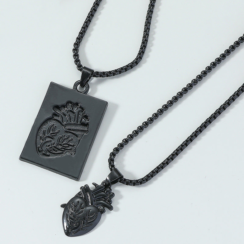 Wholesale  Creative Heart  Pendant Gold and Silver Necklace