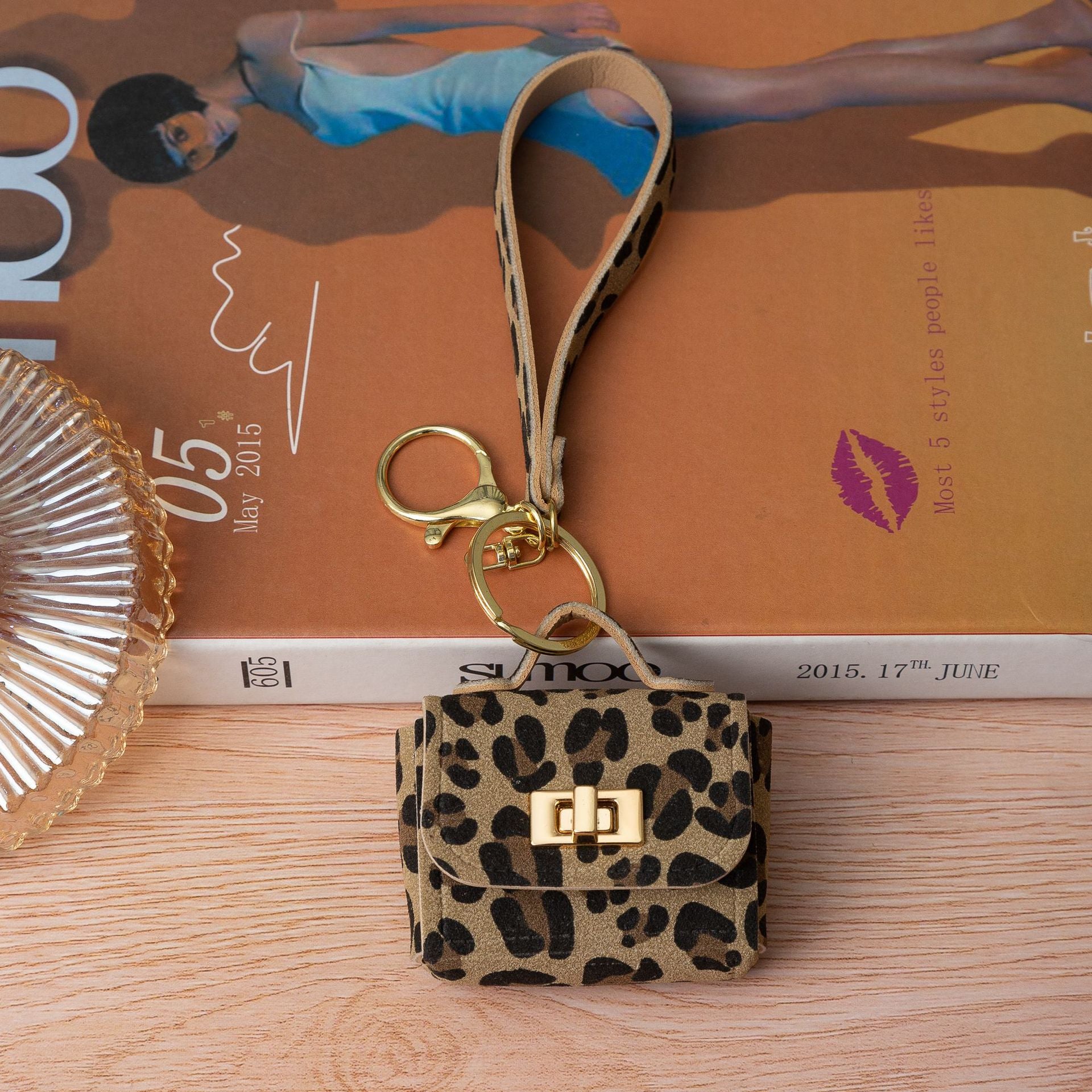 Wholesale Leopard print PU keychain