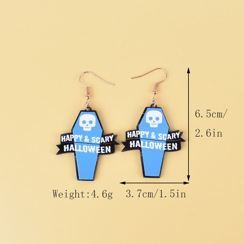 Wholesale Halloween Earrings Witch Tombstone Scream Ghost Acrylic  Earrings