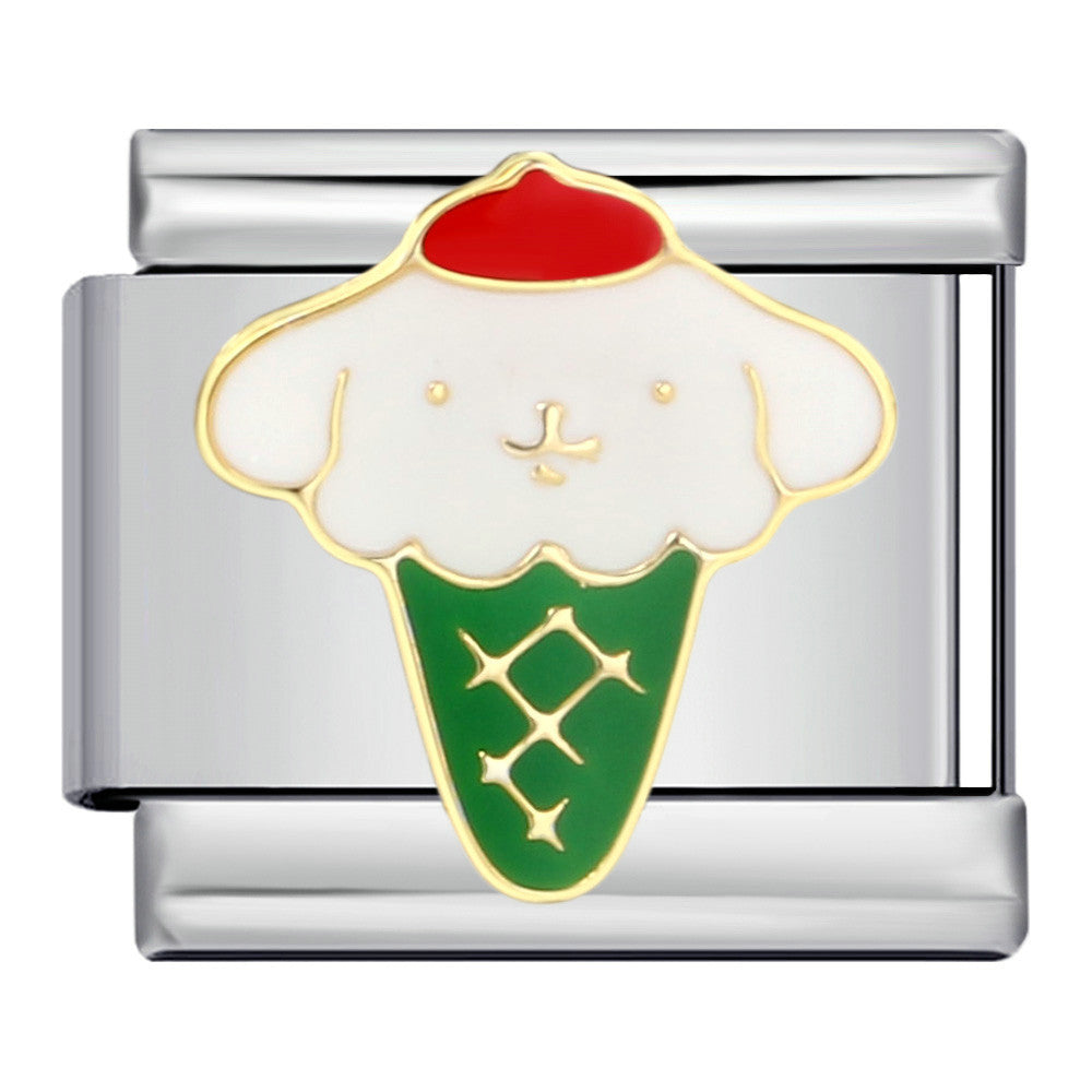 Großhandel 5pcs Italienisches Charmalme Armband 9mm DIY Spleißen Weihnachtskollektion Edelstahl komponierbares Armband