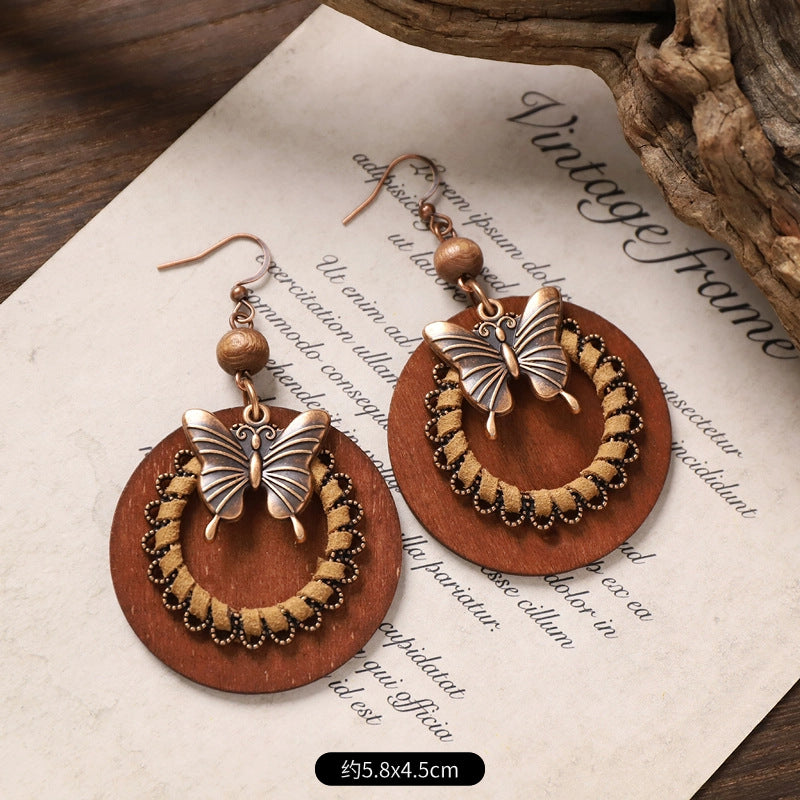 Wholesale Alloy Butterfly Bohemian Earrings Long Tassel Drop Earrings Fashion Accessory for Women Party Wear