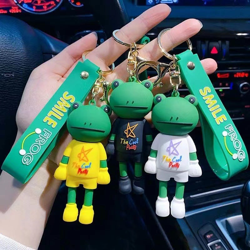 Wholesale Creative Cartoon Long Legs Frog Silicone Keychain