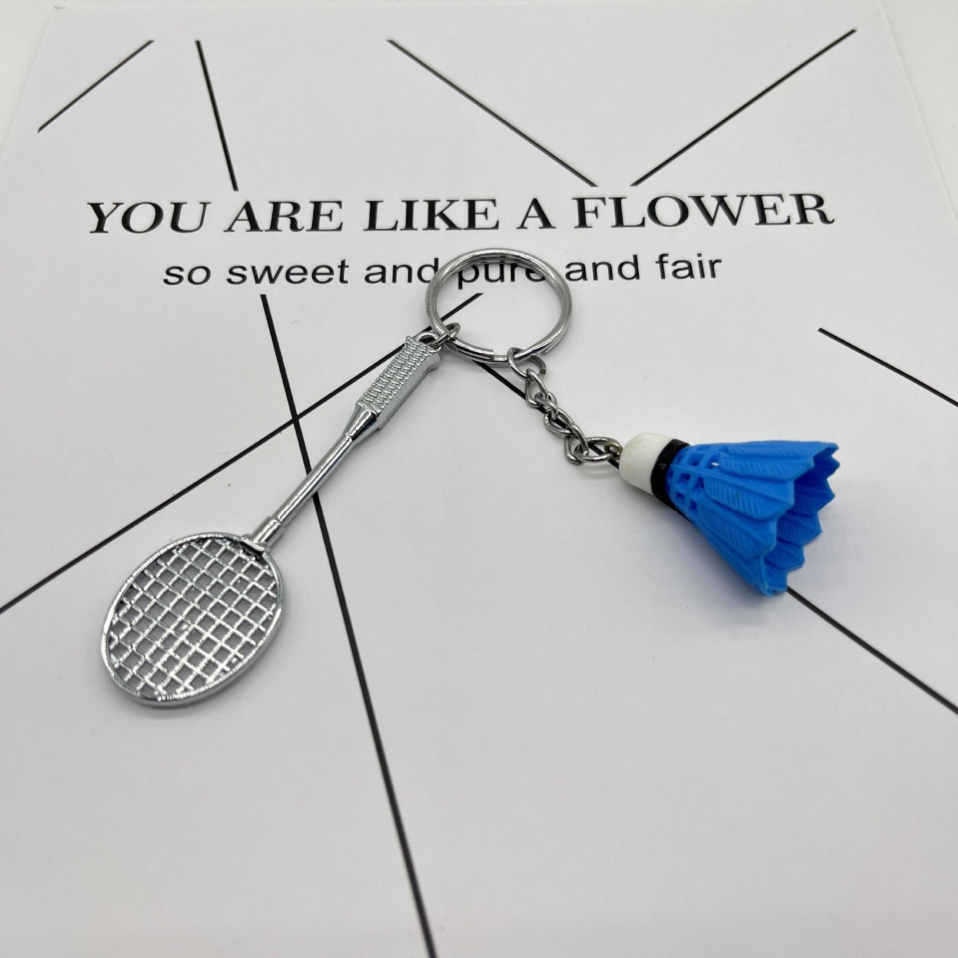 Wholesale Miniature badminton creative keychain