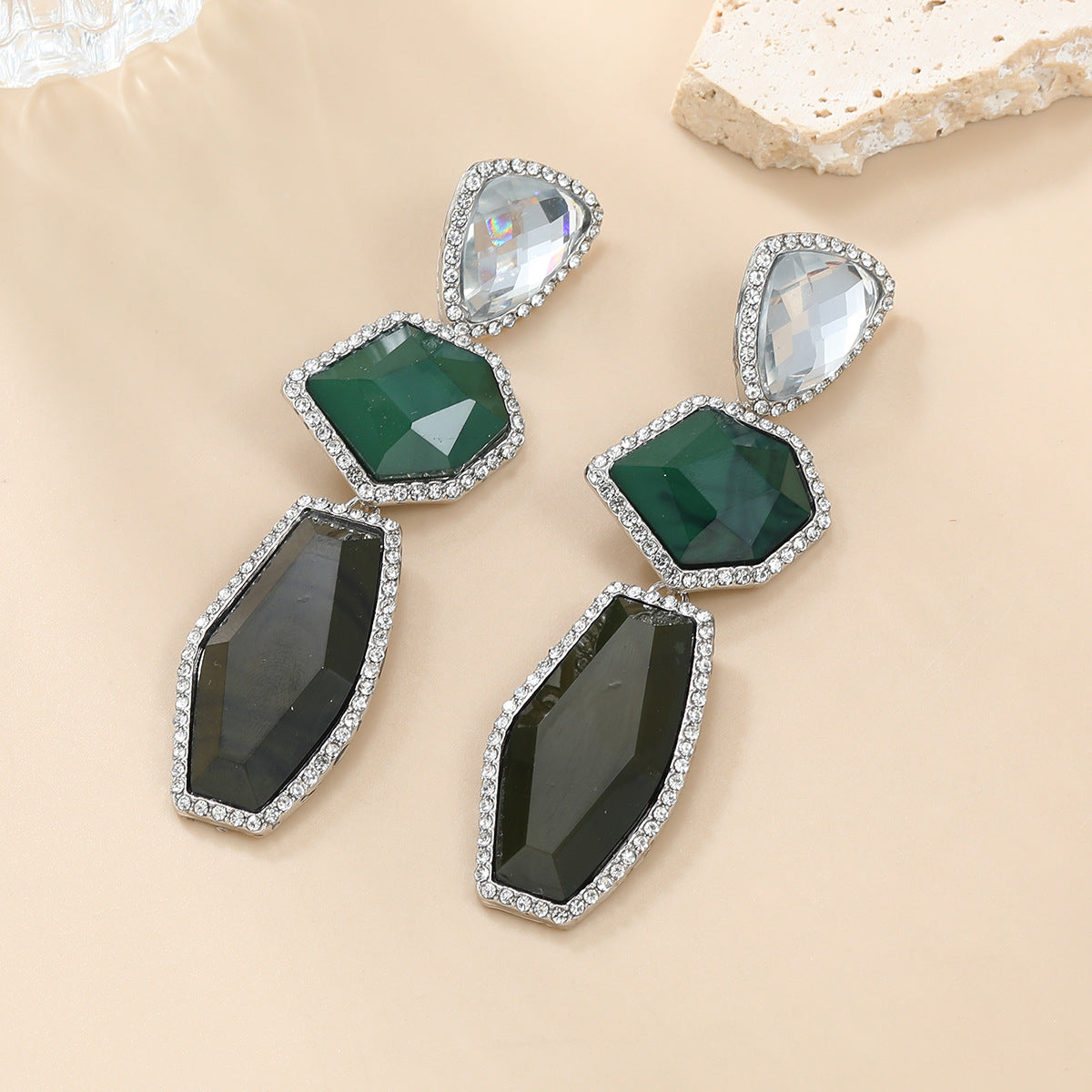 Wholesale multi-layered geometric alloy earrings bohemian alloy earrings  ACC-ES-JL010