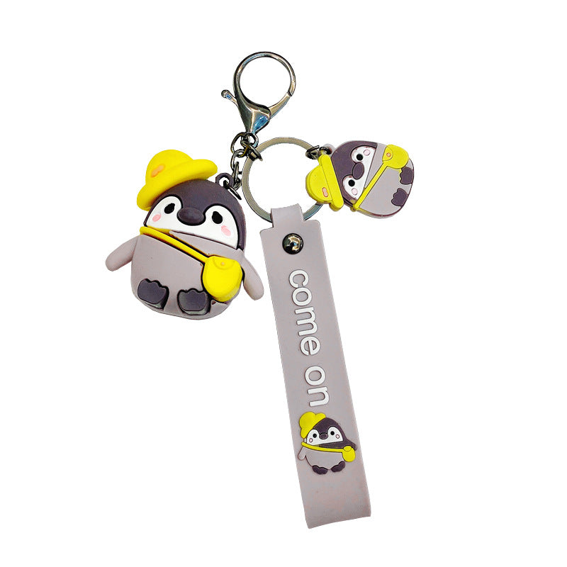 Wholesale Cute Backpack Penguin Doll PVC Keychains ACC-KC-GongZ033