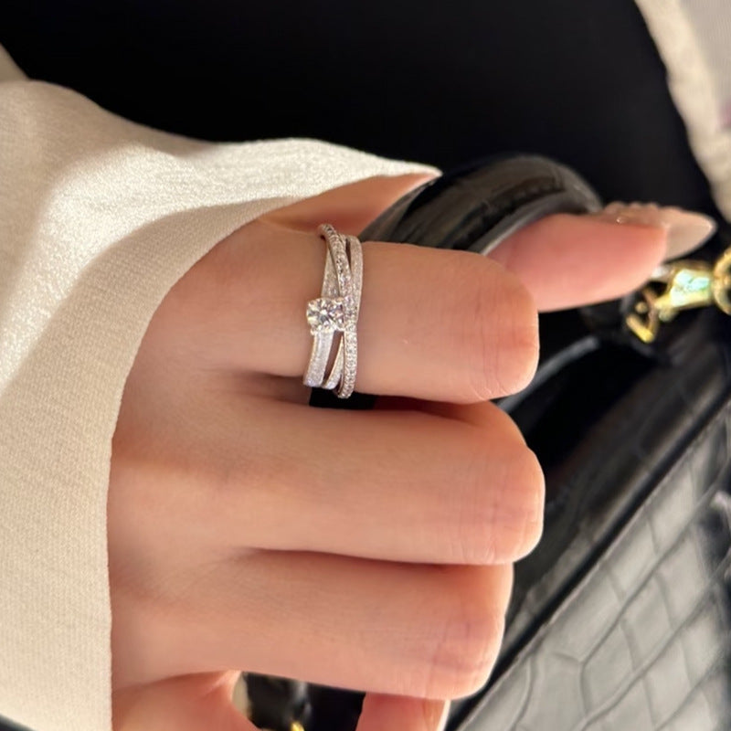 Wholesale  Three-Circle Wrapped Zircon Ring