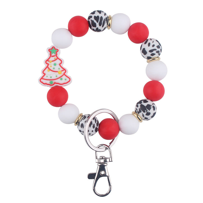Wholesale Christmas Silicone Bead Accessories Pendant Creative DIY Silicone Wrist Keychain