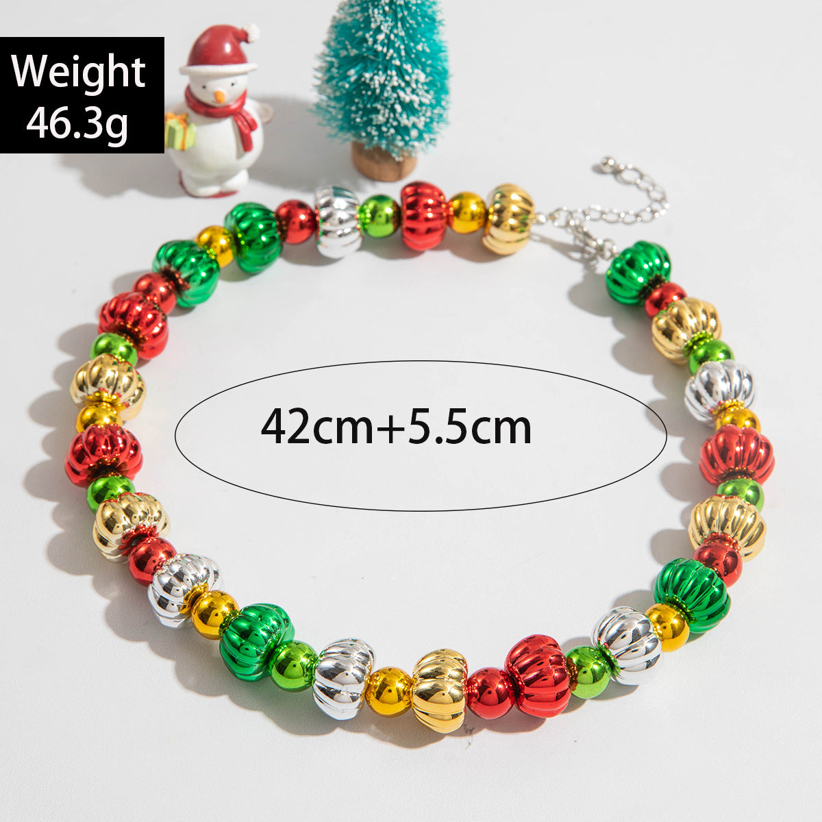 Wholesale Color Pumpkin Knot Beaded Clavicle Chain  Christmas Necklace