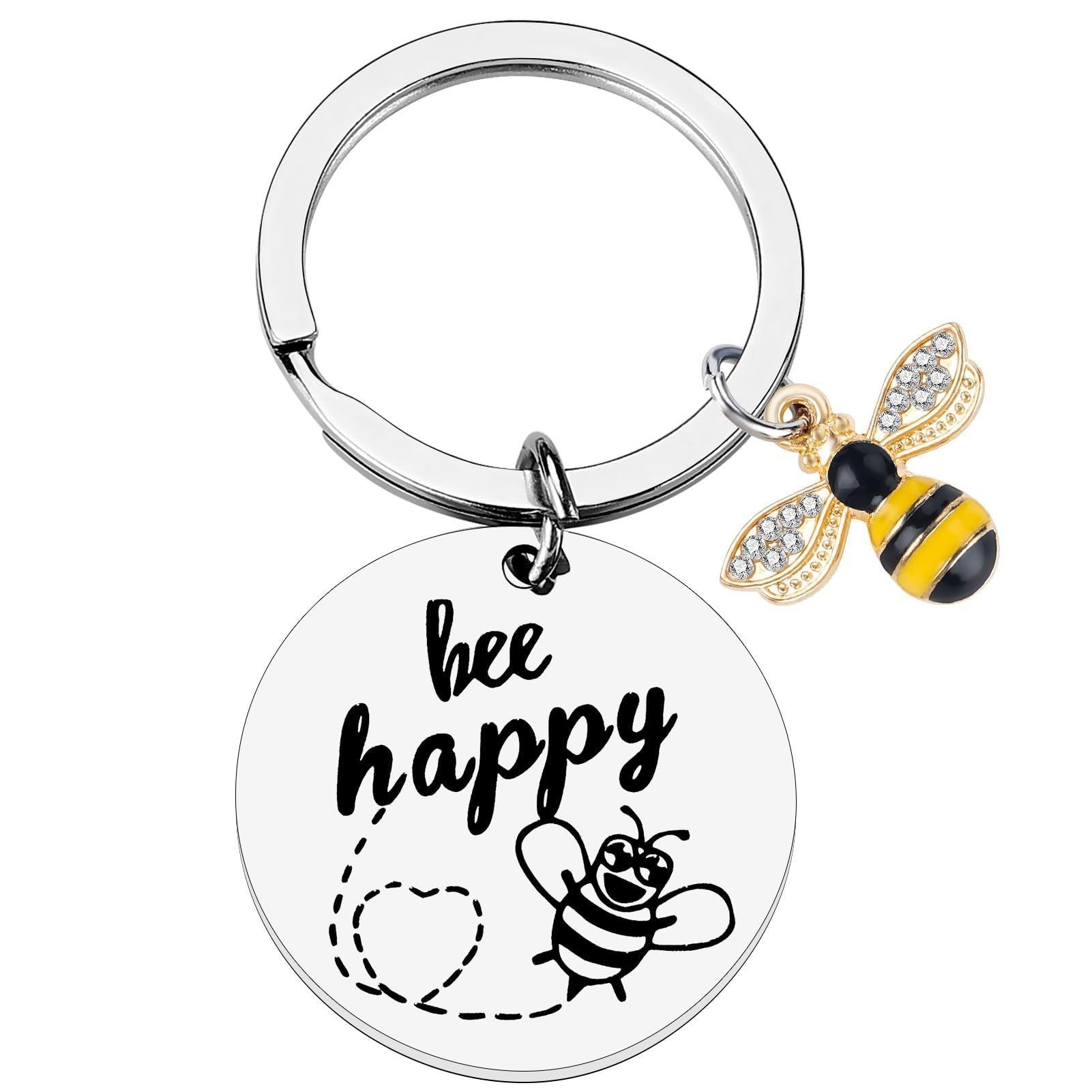 Wholesale Stainless Steel Laser Engraved Bee Keychain Teacher Appreciation Gift Fashion Accessory For Resale