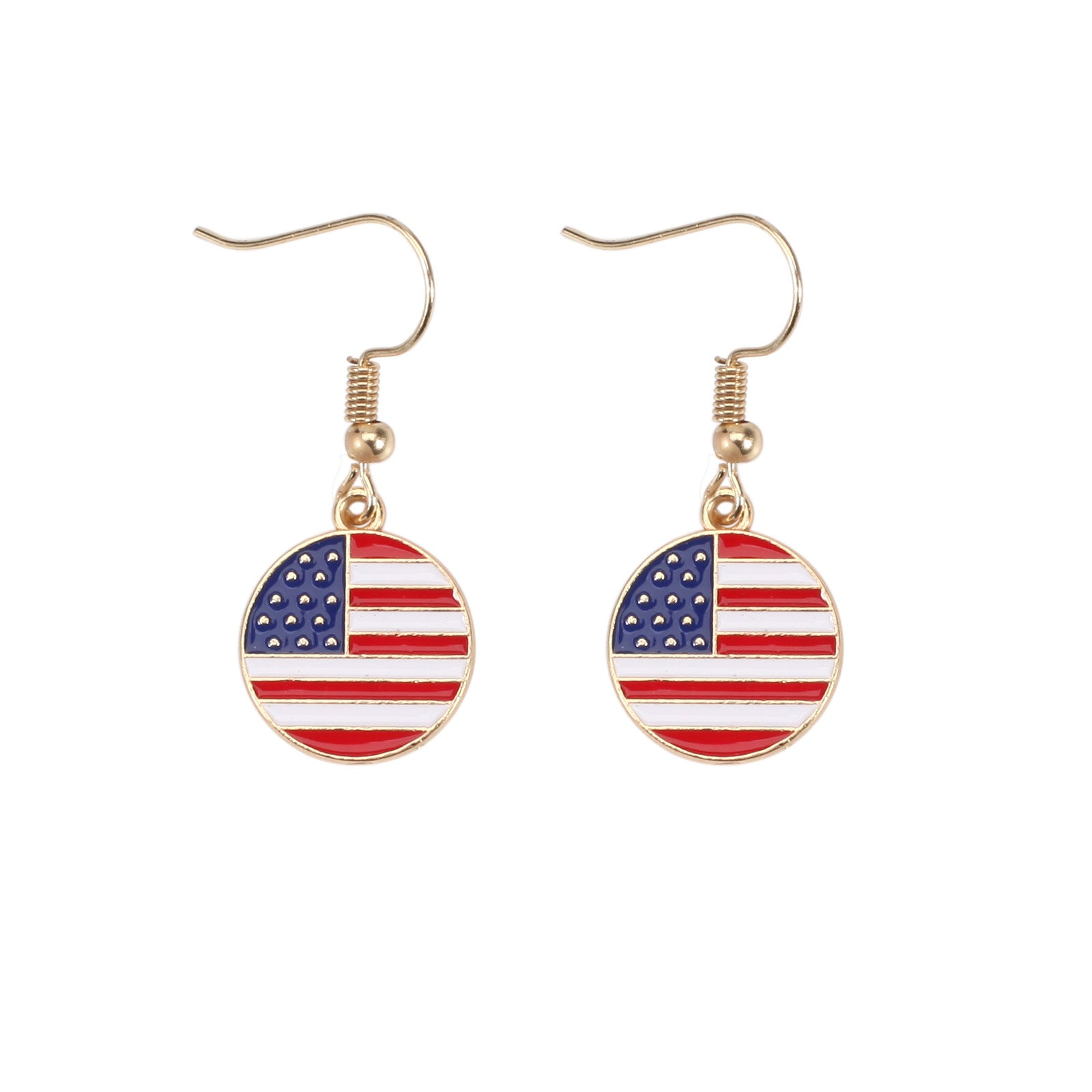 Wholesale American Flag Pattern Independence Day Earrings Five-pointed Star Red White and Blue Jewelry ACC-ES-XinY001