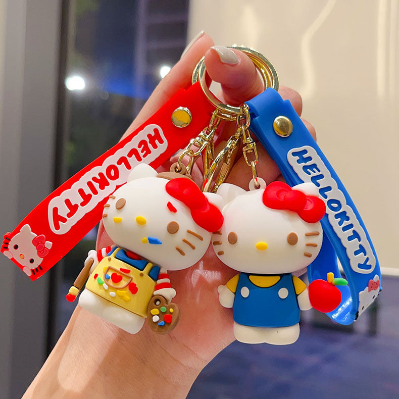 Wholesale Cartoon Cat Keychain Decorative Bag Charm Car Key Accessory Gift for Couples
