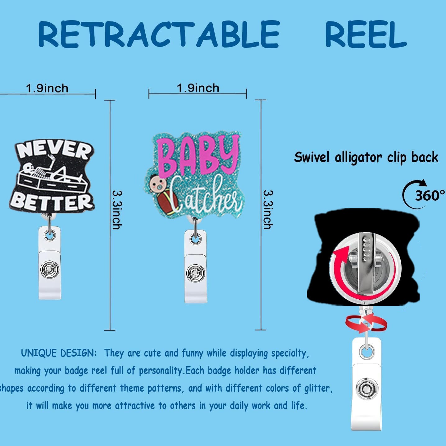 Wholesale Cartoon Letters Rainbow Love Acrylic Retractable Keychain Badge Reels ACC-KC-ChiHai017
