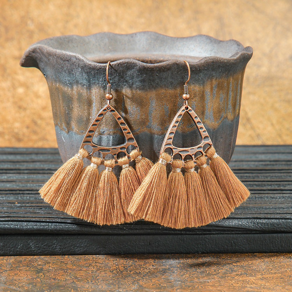 Wholesale Zinc Alloy Bohemian Geometric Tassel Earring Set - Trendy Jewelry Accessory for Boutique Resale