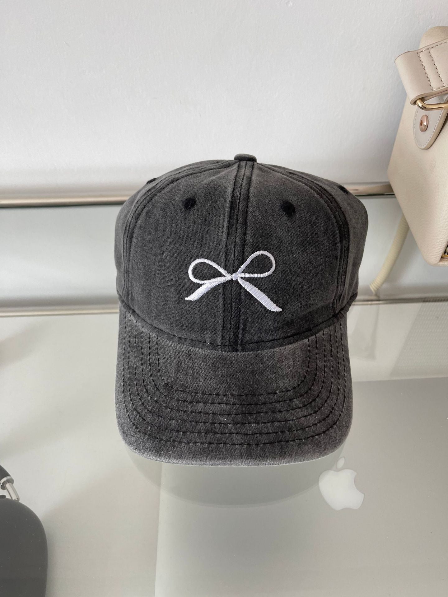 Wholesale Hat Vintage Washed Bow Embroidered Baseball Cap ACC-HT-ShunBei001