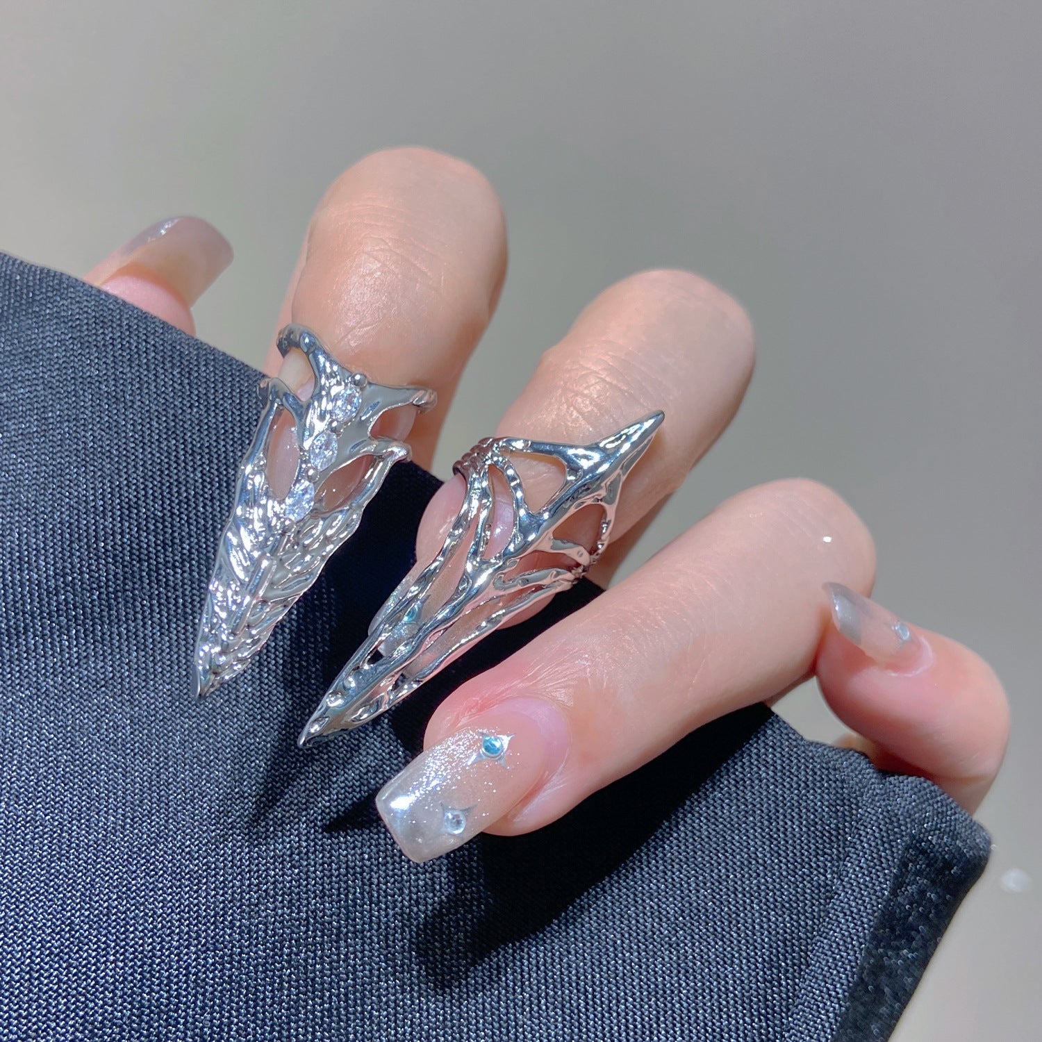 Wholesale Minimalist Nail Set Skeleton Ring