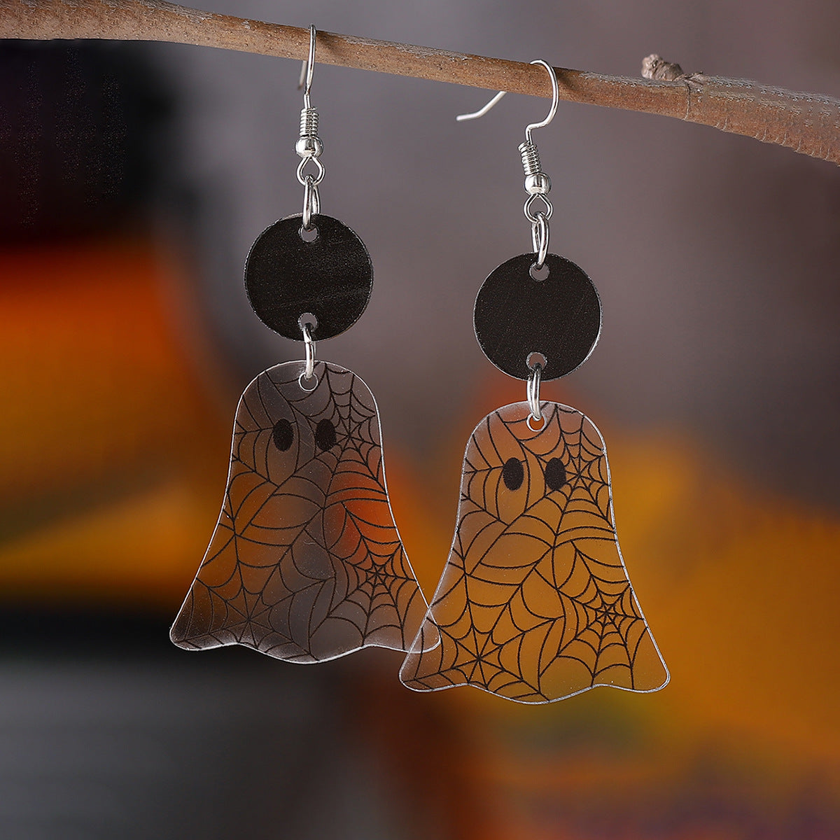 Wholesale  Halloween Bat Ghost Splicing Pendant Acrylic Earrings