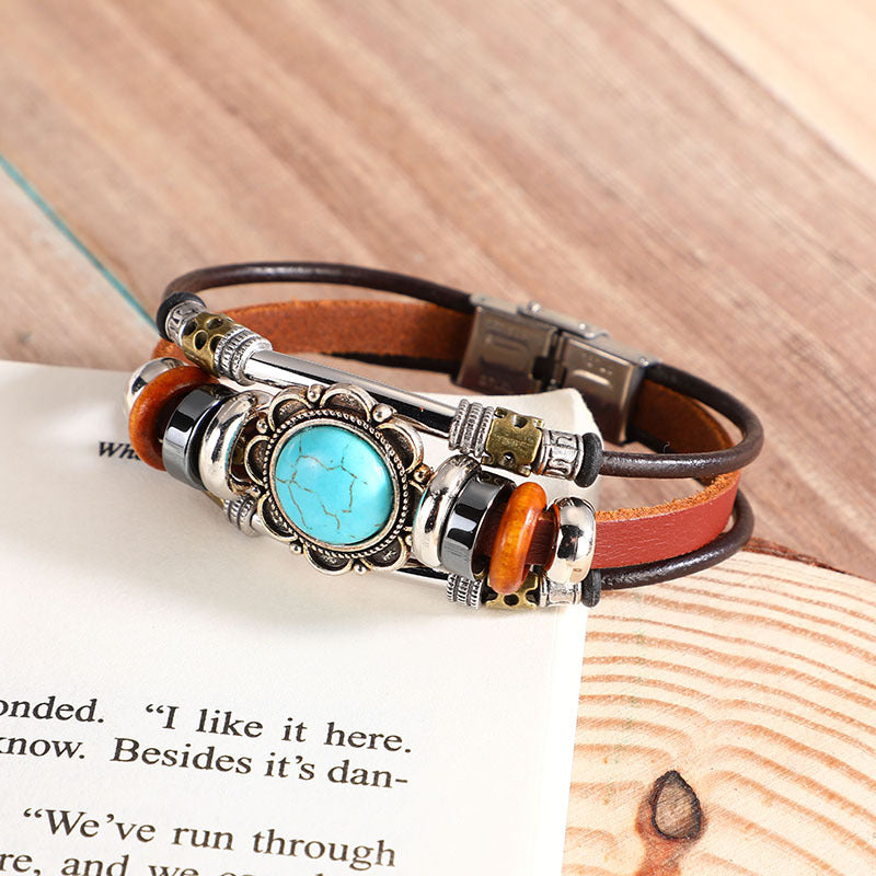 Wholesale Bohemian Turquoise Alloy Bracelet ACC-BT-Luany001