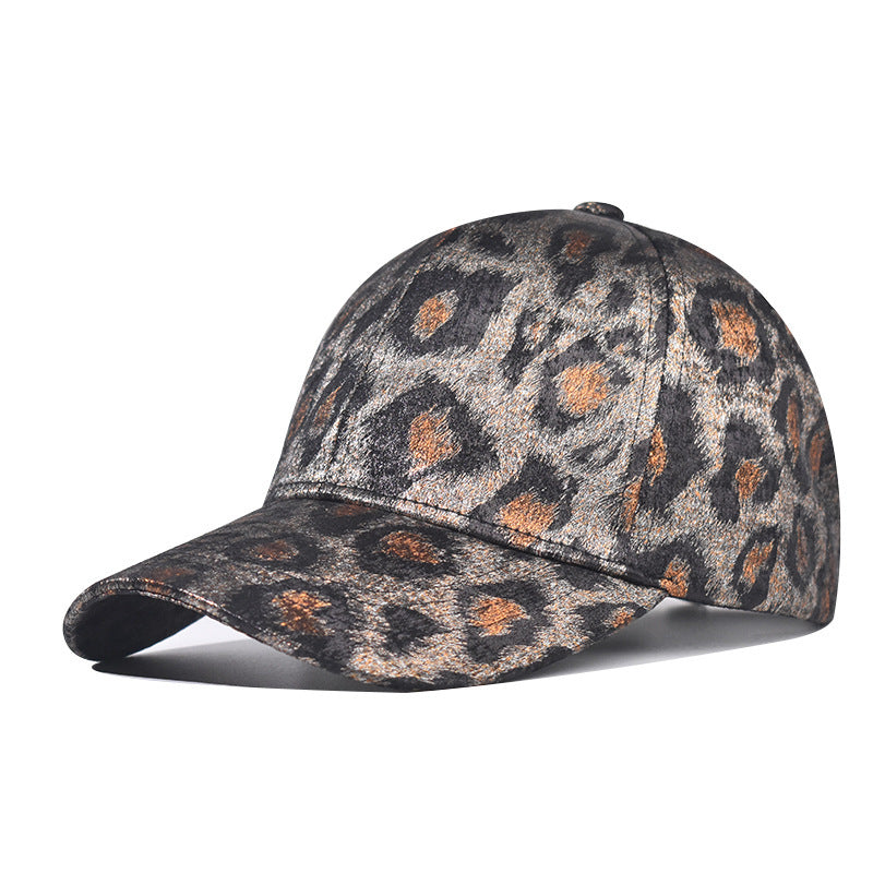 Wholesale Trendy Gold Foil Leopard Print Baseball Cap Thick Dome Hard Top Curved Brim Adjustable Everyday Unisex Sun Hat