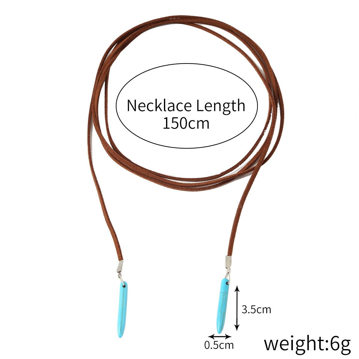 Wholesale Bohemian Turquoise Vintage Leather Necklace Sweater Chain