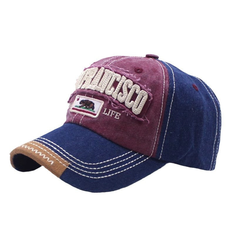 Wholesale retro fresh embroidery letter fashion hat color matching baseball cap