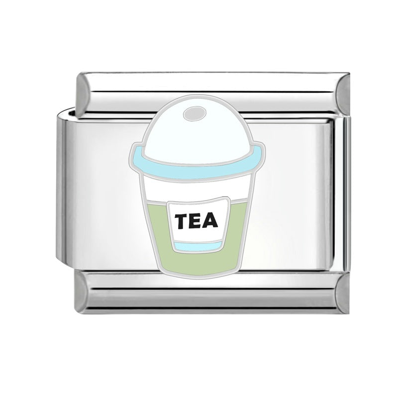 Wholesale Italian Charm Bracelet 9mm DIY Splicing Creative Dessert Stainless Steel Composable Bracelet