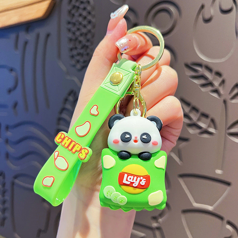 Wholesale Cartoon Pig Panda PVC Soft Glue Keychain ACCVIP-KC-HangLi001