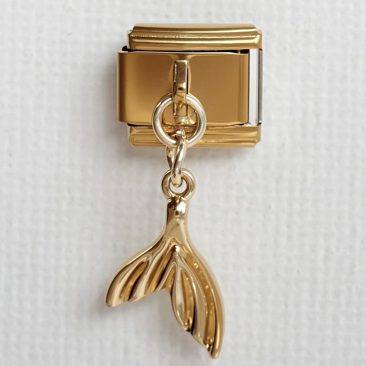 Wholesale Stainless Steel Gold Ocean Style Italian Charm Bracelet Unisex Elastic Jewelry Gift Everyday Wear