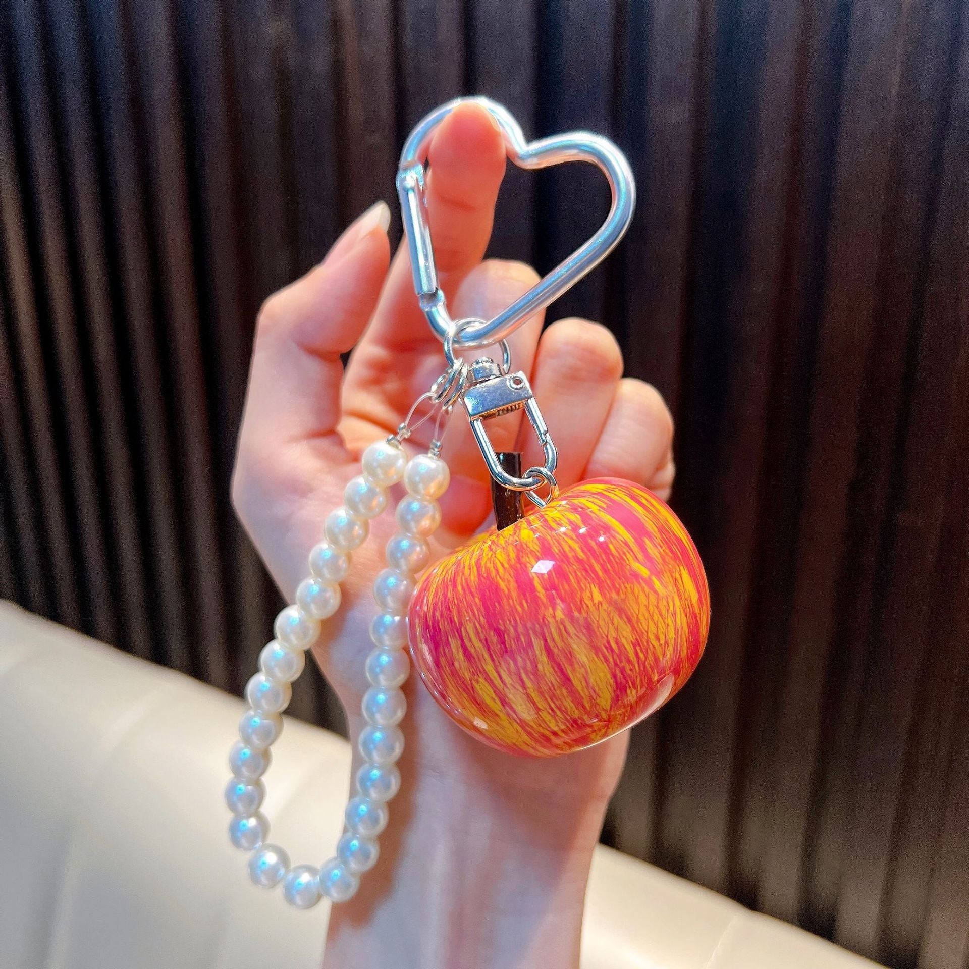 Wholesale Trendy Resin Bead Keychain Keyring Charm for Car Key Bag Decor