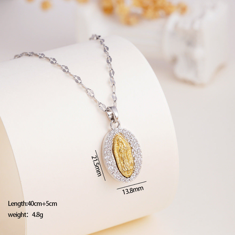 Wholesale Full Zircon Simple Versatile Stainless Steel Necklace