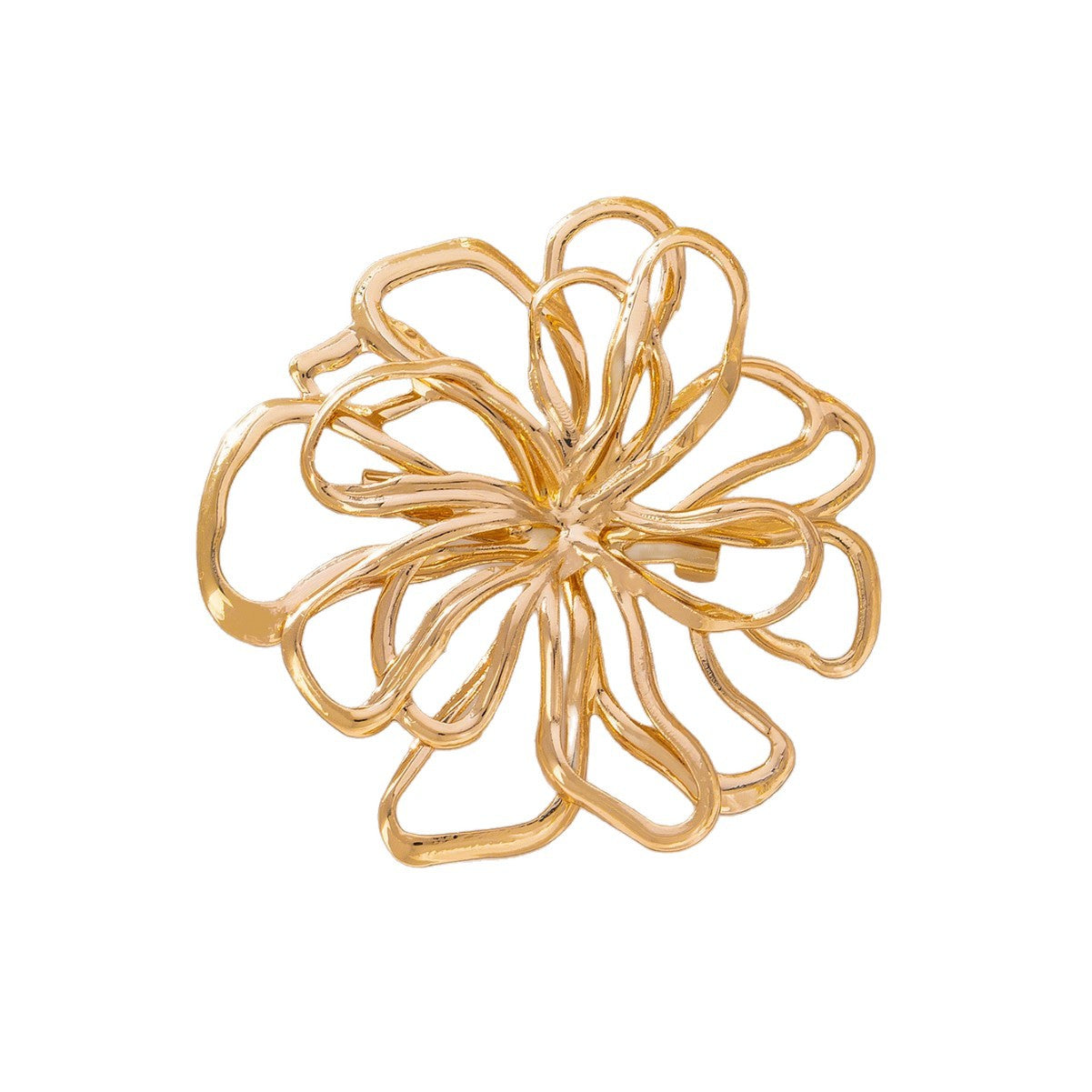 Wholesale Chic Gold Hollow Flower Brooch Fashion Jewelry Accessory For Women Daily Party