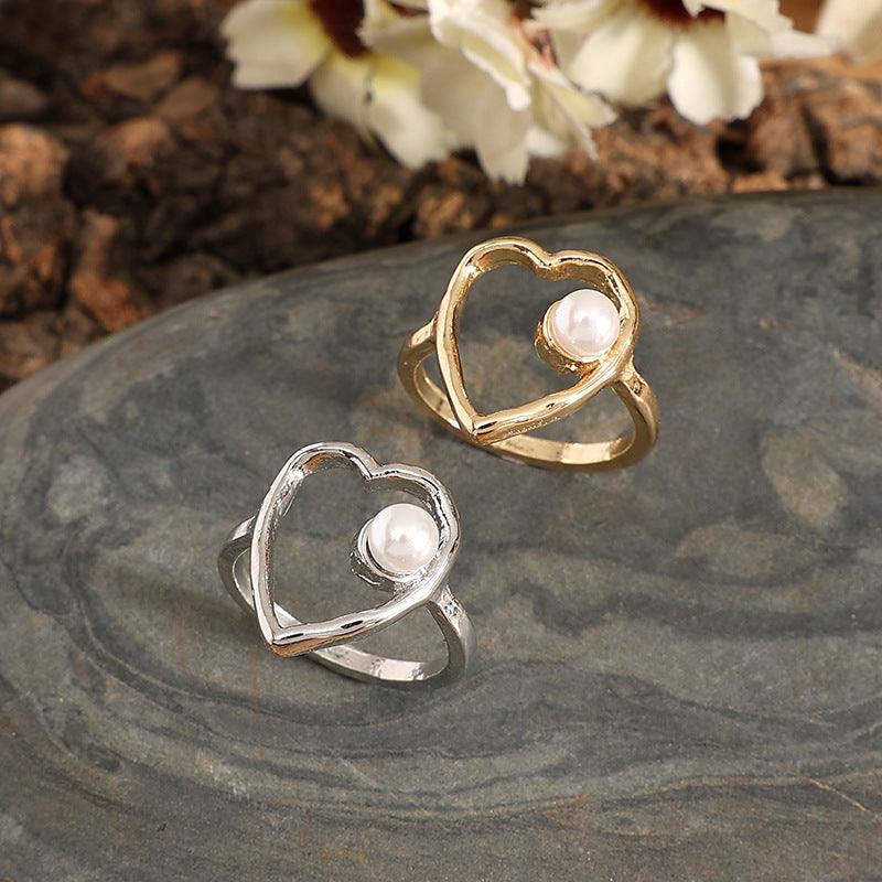 Wholesale Heart-shaped hollow heart ring